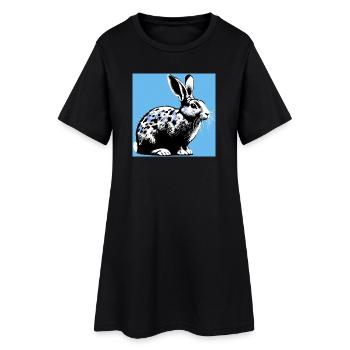 rabbit - Women’s T-Shirt Dress - black - Front