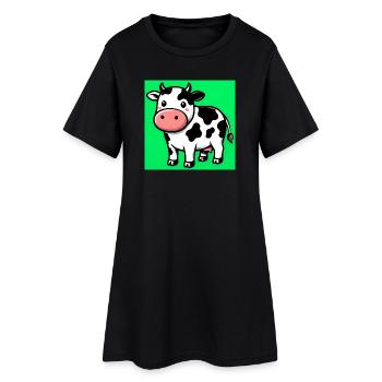 vache - Robe T-shirt Femme - noir - Devant