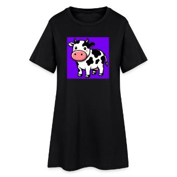 vache - Robe T-shirt Femme - noir - Devant