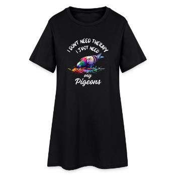 Kunst der Taubentherapie - Frauen T-Shirt-Kleid - Schwarz - Vorne