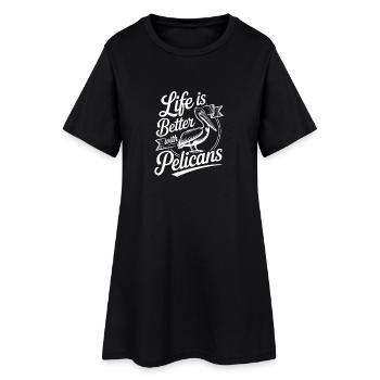 La vie est meilleure avec les pélicans - Robe T-shirt Femme - noir - Devant