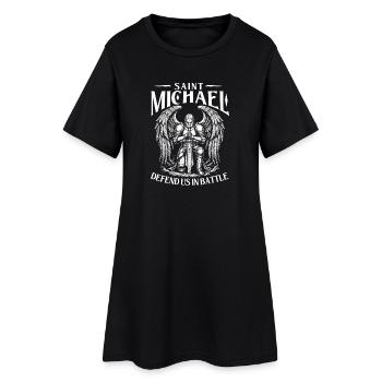 Heiliger Michael verteidigt uns in der Schlacht - Frauen T-Shirt-Kleid - Schwarz - Vorne