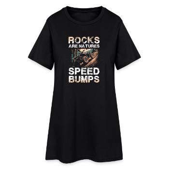 Rocks are the natural bumps off-road - Women’s T-Shirt Dress - black - Front