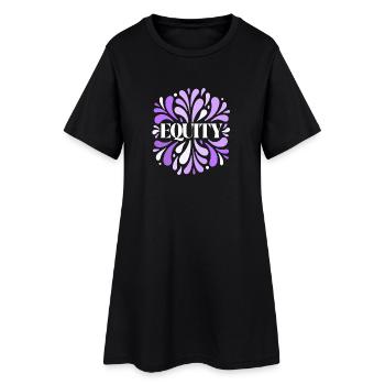 Équité Violet Burst Floral - Robe T-shirt Femme - noir - Devant