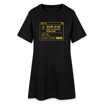 SUN.EXE: Solar eclipse retro error screen - Women’s T-Shirt Dress - black - Front