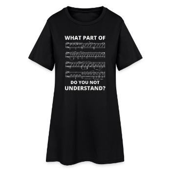 Professeur de musique, pianiste, Notes de musique cadeau - Robe T-shirt Femme - noir - Devant