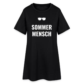 Sommermensch – Schlichtes Statement - Frauen T-Shirt-Kleid - Schwarz - Vorne