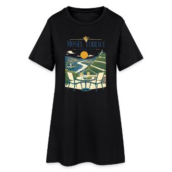 Terrasse de randonnée du vin de Moselle Première Tentation Décor - Robe T-shirt Femme - noir - Devant