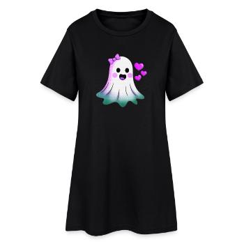 Pastel Ghost with Hearts, Ghosts Girl - Women’s T-Shirt Dress - black - Front