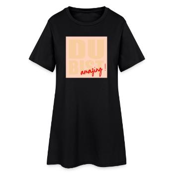 Gute Laune Selbstwert - Frauen T-Shirt-Kleid - Schwarz - Vorne