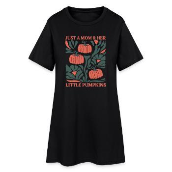 Automne Maman et Petites Citrouilles - Robe T-shirt Femme - noir - Devant