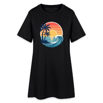 Palmiers de Sunset Beach - Robe T-shirt Femme - noir - Devant