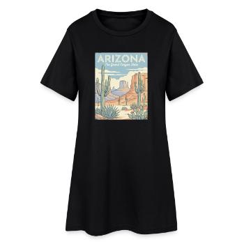 Affiche rétro du désert de l’Arizona - Robe T-shirt Femme - noir - Devant