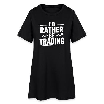 Je préférerais faire du trading - Robe T-shirt Femme - noir - Devant