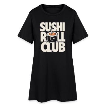 Sushi Roll Club Design de la nourriture drôle - Robe T-shirt Femme - noir - Devant