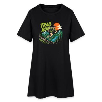 Trail Run - Women’s T-Shirt Dress - black - Front