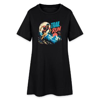 Trail Run - Women’s T-Shirt Dress - black - Front