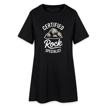 Steine Sprüche Stein Lustiges Steine Geschenk - Frauen T-Shirt-Kleid - Schwarz - Vorne