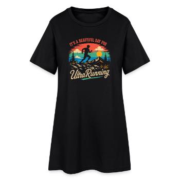 C’est une belle journée pour l’ultra course - Robe T-shirt Femme - noir - Devant