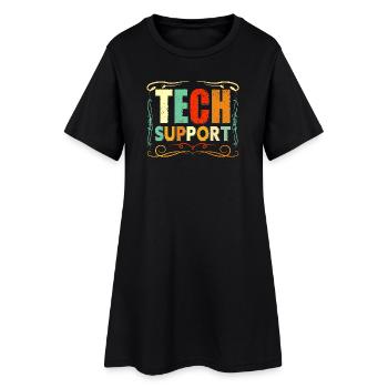Support technique Rétro coloré - Robe T-shirt Femme - noir - Devant