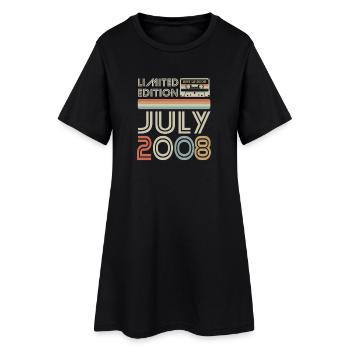 Kassette - Best of July 2008 - Geburtstag - Frauen T-Shirt-Kleid - Schwarz - Vorne