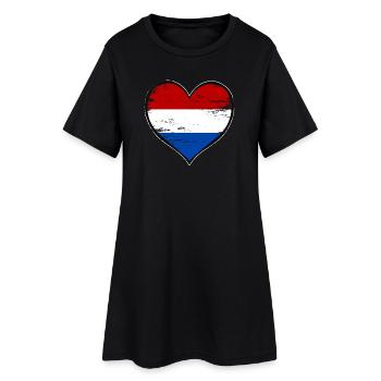 Drapeau du cœur des Pays-Bas utilisé - Robe T-shirt Femme - noir - Devant