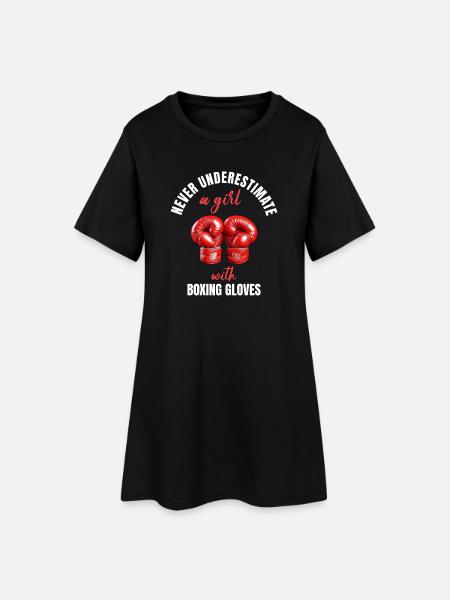 Boxer Girl Power - Women’s T-Shirt Dress - black
