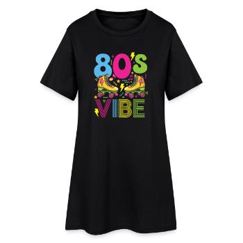 Fête nostalgique rétro des années 80 - Robe T-shirt Femme - noir - Devant