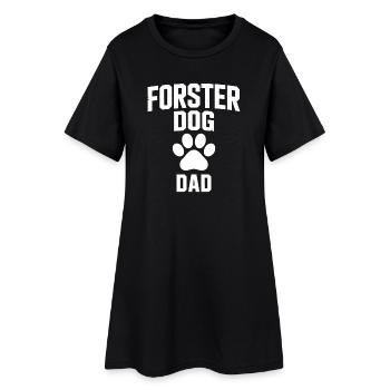 Papa de chien en famille d’accueil - Cadeau adopté par un chien - Robe T-shirt Femme - noir - Devant