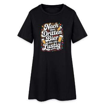 Bier Nach Dem Dritten Bier Lustig JGA Party Malle - Frauen T-Shirt-Kleid - Schwarz - Vorne