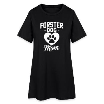 Foster Dog Mom - Hund Adoptiert Geschenk - Frauen T-Shirt-Kleid - Schwarz - Vorne