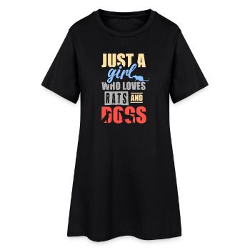 Simplement une fille qui aime les rats et les chiens - Robe T-shirt Femme - noir - Devant