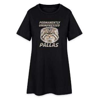 Pallas Cat Manul Coffee Motif | Grumpy Wildcat - Women’s T-Shirt Dress - black - Front