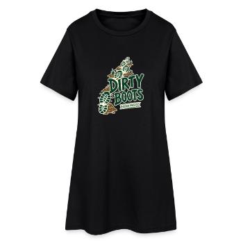 Dirty Boots Good Mood Hiking Trail Adventure Quote - Women’s T-Shirt Dress - black - Front