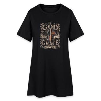 Conception de la Croix de la Grâce de Dieu - Robe T-shirt Femme - noir - Devant