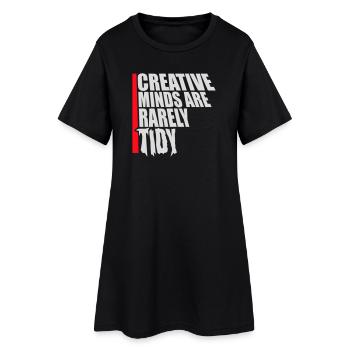 Les esprits créatifs sont rarement bien rangés Logo créatif drôle - Robe T-shirt Femme - noir - Devant