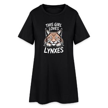 Luchs Sprüche Luchse Mädchen Lustig Luchs Geschenk - Frauen T-Shirt-Kleid - Schwarz - Vorne