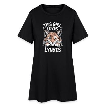 Luchs Sprüche Luchse Mädchen Lustig Luchs Geschenk - Frauen T-Shirt-Kleid - Schwarz - Vorne