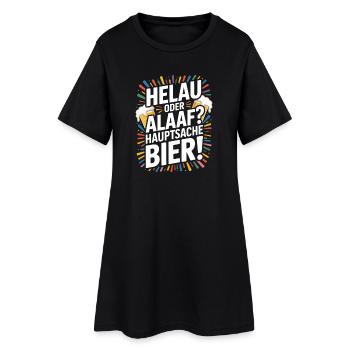 Bier Karneval Fasching Köln Helau oder Alaaf Bier - Frauen T-Shirt-Kleid - Schwarz - Vorne