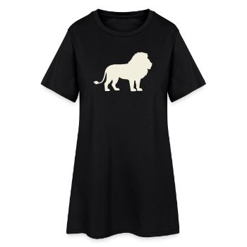 Lion silhouette in cream tone - Women’s T-Shirt Dress - black - Front