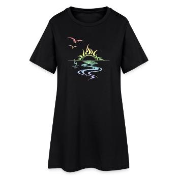 Coucher de soleil - Robe T-shirt Femme - noir - Devant
