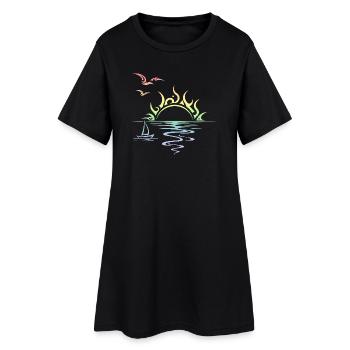 Coucher de soleil - Robe T-shirt Femme - noir - Devant