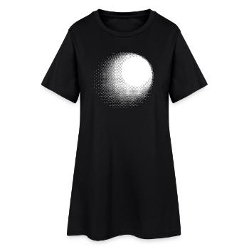 Dégradé de cercle de demi-tons - Robe T-shirt Femme - noir - Devant
