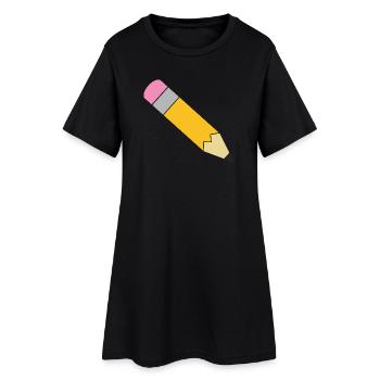 crayon - Robe T-shirt Femme - noir - Devant