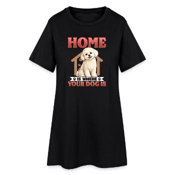 Bichon Frise Dog Breed - Frauen T-Shirt-Kleid - Schwarz - Vorne