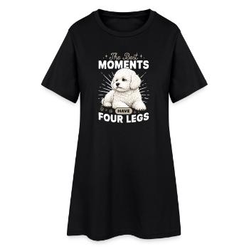Race de chien Bichon Frisé - Robe T-shirt Femme - noir - Devant