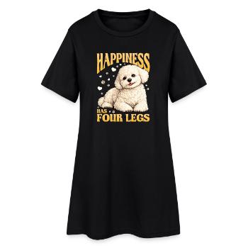 Bichon Frise Dog Breed - Frauen T-Shirt-Kleid - Schwarz - Vorne