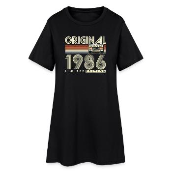 40 ans 40 ans 1986 Vintage Né - Robe T-shirt Femme - noir - Devant
