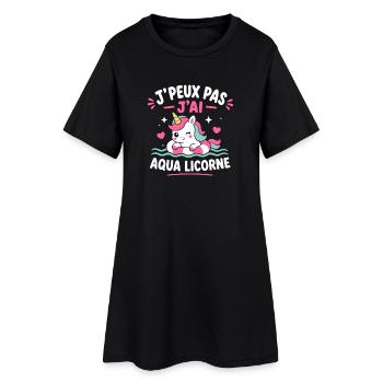 Aqua Licorne Pastel - Robe T-shirt Femme - noir - Devant