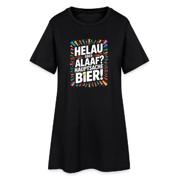 Bier Karneval Fasching Köln Helau oder Alaaf Bier - Frauen T-Shirt-Kleid - Schwarz - Vorne